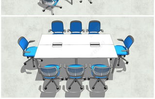 精品会议室办公室桌椅SU模型素材 提升电脑动画设计效率的必备资源
